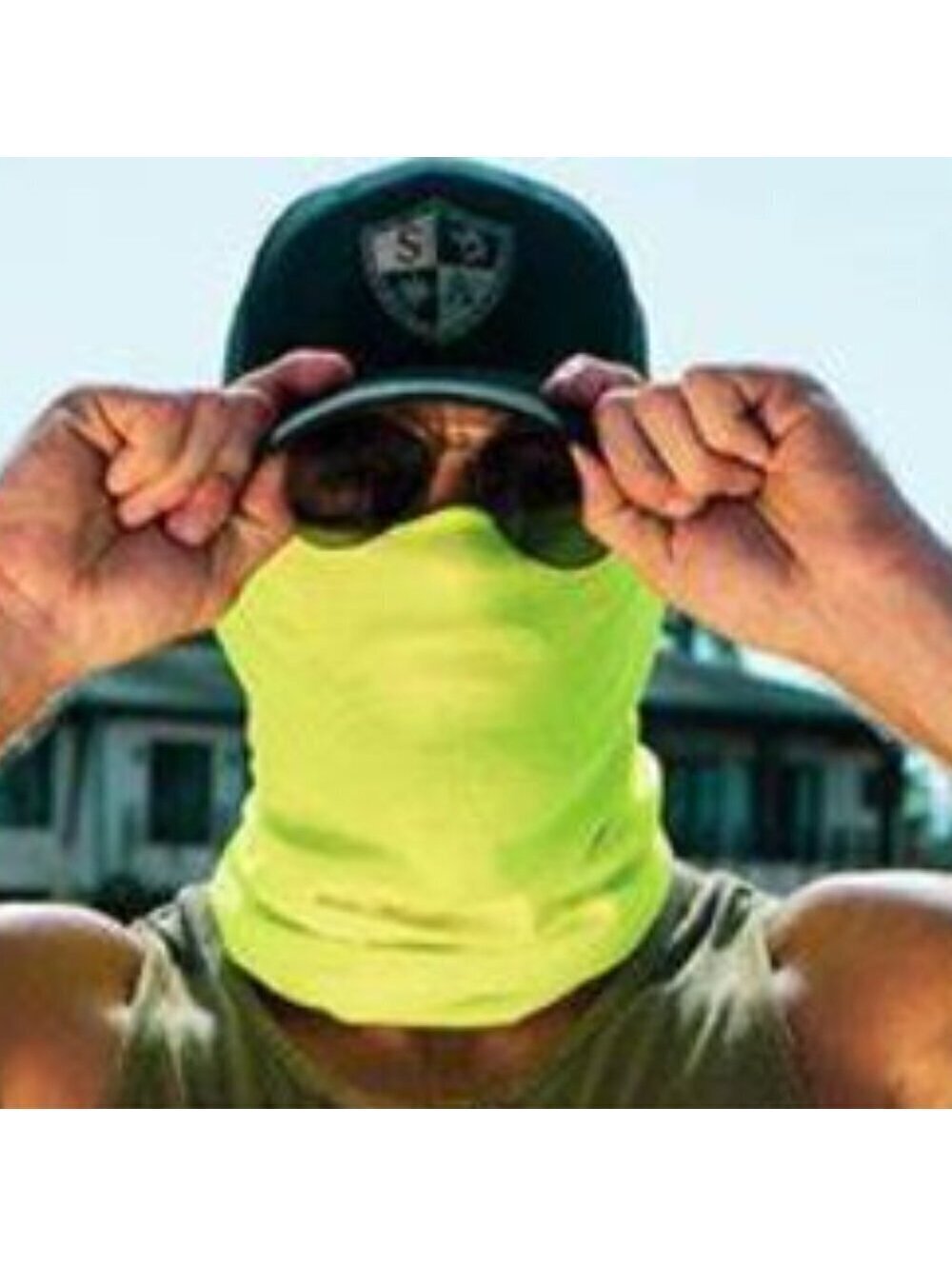 Neck Gaiter Yellow Mens SA Face Mask Headband Shield Wrap Adult